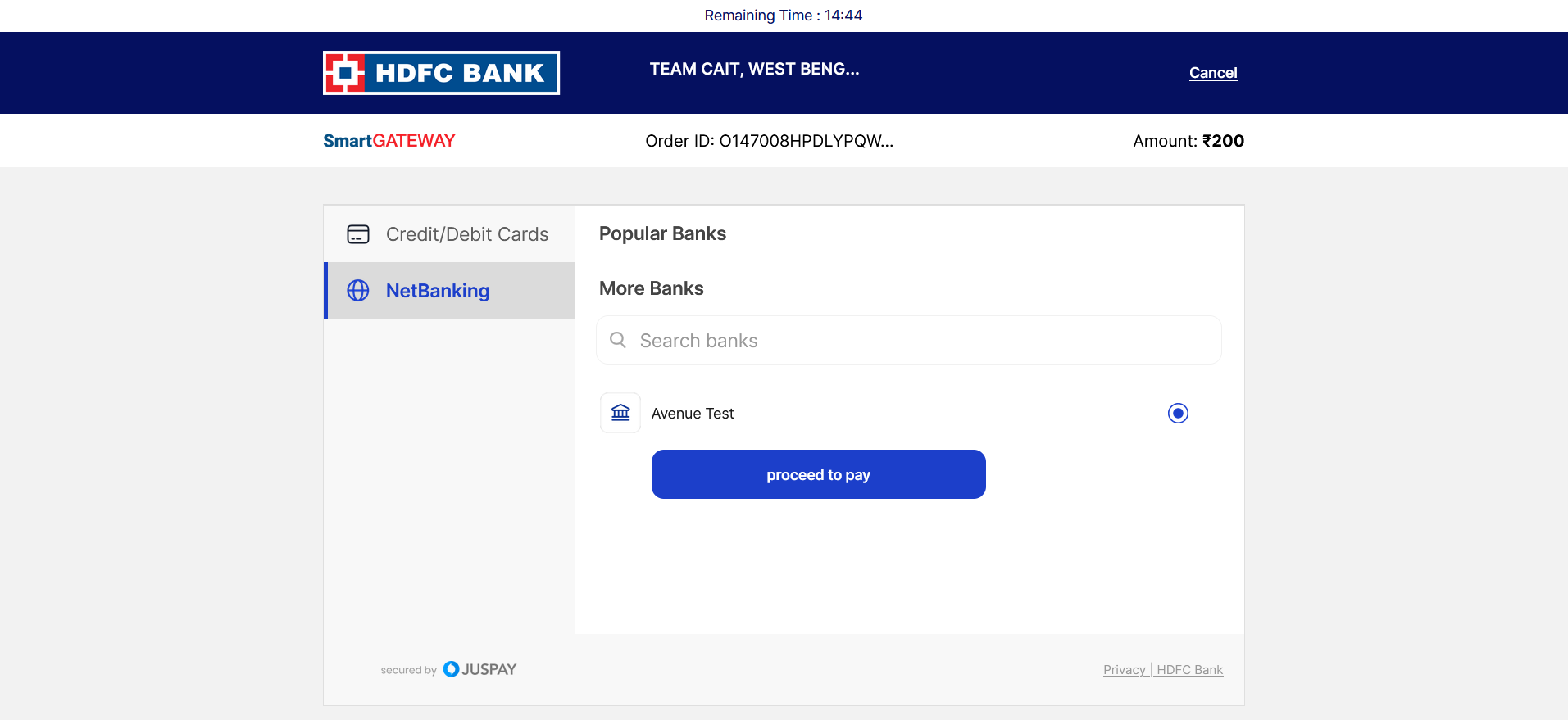 Payment Page Example